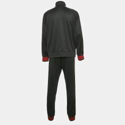Gucci Black Web Detail Jersey Track Suit M/L