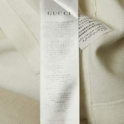 Gucci White GG Embroidered Cotton Pique Polo T-Shirt M