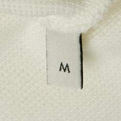 Gucci White GG Embroidered Cotton Pique Polo T-Shirt M