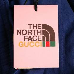 Pre Owned Gucci X The North Face Blue Colorblock Cotton Knit and Nylon Sweatpants M