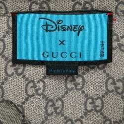 Pre Owned Gucci X Disney Brown GG Donald Duck 'Flash' Print  Silk Shirt M