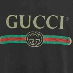 Gucci Black GG Web Print Jersey T-Shirt L