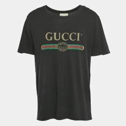 Gucci Black GG Web Print Jersey T-Shirt L