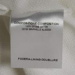 Pre Owned Gucci White Cotton Pique Long Sleeve Polo T-Shirt S