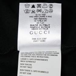 Gucci Black Web Cotton Knit V-Neck T-Shirt S