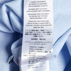 Gucci Blue Cotton Logo Embroidered Long Sleeve Shirt S