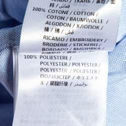 Gucci Blue Cotton Logo Embroidered Long Sleeve Shirt S