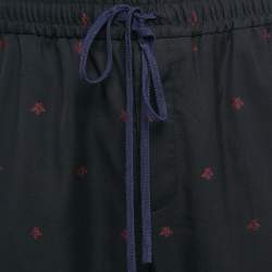 Pre Owned Gucci Navy Blue Bee All Over Wool Trousers M