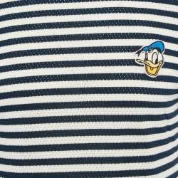 Pre Owned Gucci X Disney Blue/White Donald Duck Applique Striped Jersey T-Shirt M