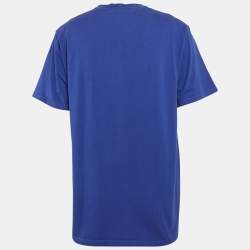 Gucci Blue Logo Print Cotton Oversize T-Shirt L