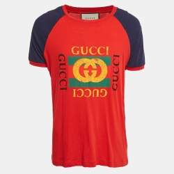 Gucci Red Printed Jersey Crew Neck T-Shirt S