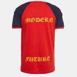Gucci Red Printed Jersey Crew Neck T-Shirt S