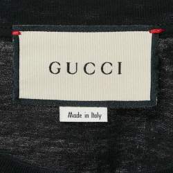 Pre Owned Gucci Black Moon and Stars Print Jersey Crew Neck T-Shirt S