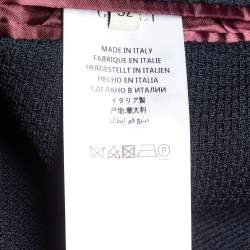 Gucci Navy Blue Textured Wool Knit Cambridge Jacket XL