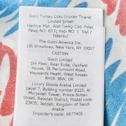 Gucci Red/Blue I Love You Print Silk Short Sleeve Shirt S