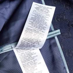 Gucci Navy Blue GG Supreme Jacquard Cotton Blend Blazer XXL