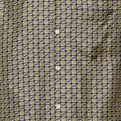 Gucci Yellow/Blue Logo Print Silk Shirt and Pant Set M