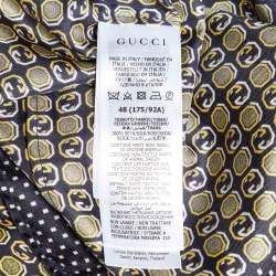 Gucci Yellow/Blue Logo Print Silk Shirt and Pant Set M