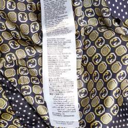 Gucci Yellow/Blue Logo Print Silk Shirt and Pant Set M