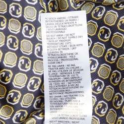 Gucci Yellow/Blue Logo Print Silk Shirt and Pant Set M