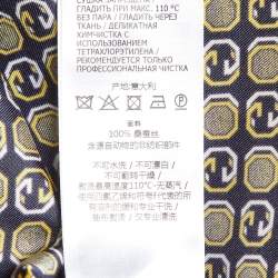 Gucci Yellow/Blue Logo Print Silk Shirt and Pant Set M