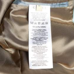 Gucci Grey Gabardine Studded Single Breasted Blazer XL