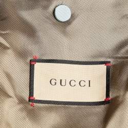 Gucci Grey Gabardine Studded Single Breasted Blazer XL