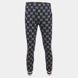 Gucci Blue GG Jacquard Knit Track Pants S