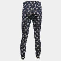 Gucci Blue GG Jacquard Knit Track Pants S