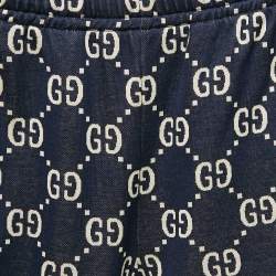 Gucci Blue GG Jacquard Knit Track Pants S