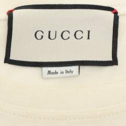 Pre Owned Gucci Cream Cotton Cities Graphic T-Shirt M