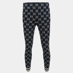 Gucci Navy Blue GG Supreme Jacquard Knit Sweatpants XXS