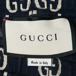 Gucci Navy Blue GG Supreme Jacquard Knit Sweatpants XXS