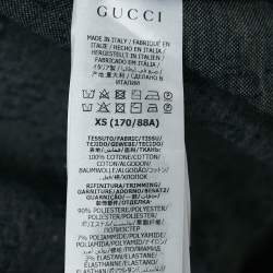 Gucci Navy Blue GG Supreme Jacquard Cotton Knit Zip-Up Cardigan XS