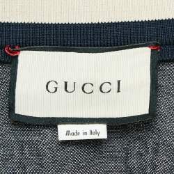 Gucci Navy Blue GG Supreme Jacquard Cotton Knit Zip-Up Cardigan XS