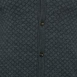 Gucci Charcoal Black Printed Wool Button Front Cardigan M