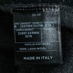 Gucci Charcoal Black Printed Wool Button Front Cardigan M