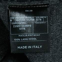 Gucci Charcoal Black Printed Wool Button Front Cardigan M
