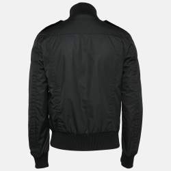 Pre Owned Gucci Black Synthetic Padded Bomber Jacket M