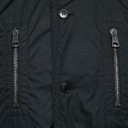 Pre Owned Gucci Black Synthetic Padded Bomber Jacket M