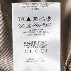 Gucci Olive Green Synthetic Zip-Up Bomber Jacket S