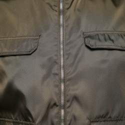 Gucci Olive Green Synthetic Zip-Up Bomber Jacket S