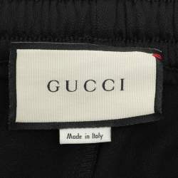 Gucci Black Nylon GG Striped Trouser XS