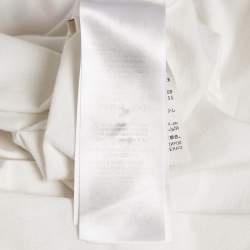 Pre Owned Gucci Off-White Logo Mirror Print Jersey Crew Neck T-Shirt XS