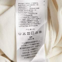 Pre Owned Gucci White Logo Print Jersey Crew Neck T-Shirt XS
