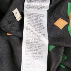 Gucci Black Geometric Logo Print Silk Short Sleeve Shirt XS