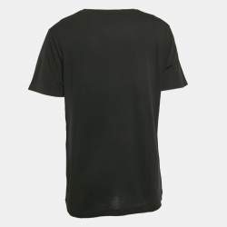Gucci Black Cotton Vintage Logo Print Jersey Crew Neck T-Shirt M