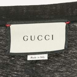 Gucci Black Cotton Vintage Logo Print Jersey Crew Neck T-Shirt M