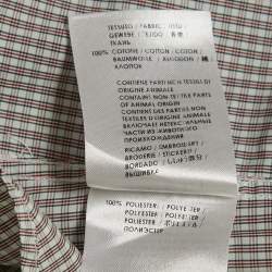 Gucci White/Red Checks Cotton Skinny Shirt M