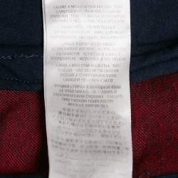 Pre Owned Gucci Navy Blue GG Jacquard Cotton Knit Zip-Up Jacket S